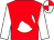 Red, white disc, red horses head, white sleeves, red & white quartered cap (Champion Thoroughbreds)