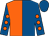 Royal blue & orange halved, orange spots on sleeves, royal blue cap (Garvan Donnelly)