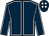 Dark blue, white seams, white spots on cap (Mrs Audrey O'Dwyer)