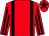 Red, black braces, striped sleeves, black star on cap (J V Ledwith)