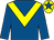 Royal blue, yellow chevron, yellow cap, royal blue star (Phoenix Bloodstock Syndicate)
