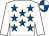 White, royal blue stars, white sleeves, quartered cap (Michael G Quinlan)