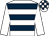 White & dark blue hoops, white sleeves, check cap (Paul Hardy)