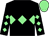 Black, light green triple diamond, light green diamonds on sleeves, light green cap (Club Twenty One Syndicate)