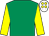 Emerald green, yellow sleeves, white cap, yellow spots (John Breslin)