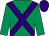 Emerald green, purple cross belts, purple cap (Robert & Janet Gibbs)