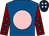 Royal blue, pink disc, maroon sleeves, royal blue stars, dark blue cap, pink spots (Mr Andrew Gemmell)