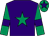 Purple, emerald green star, emerald green sleeves, purple armlets and star on emerald green cap (The Gilbert's & Mr Campbell)