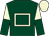 Dark green, beige hollow box, beige and dark green halved sleeves, beige cap (Lovely Bubbly Racing)