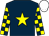 DARK BLUE, YELLOW star, checked sleeves, WHITE cap (Ownaracehorse & Lyndsey Shaw)