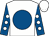 White, royal blue disc, royal blue sleeves, white spots and cap (Mr Stuart Murray)