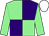 Light green and purple (quartered), light green sleeves, white cap (Mr S R Bowring)