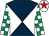 Dark blue and white diabolo, emerald green and white check sleeves, white cap, red star (Walters Plant Hire & Potter Group)