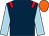 Dark blue, red epaulets, light blue sleeves, orange cap (Stm Racing)