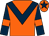 Orange, dark blue chevron, dark blue sleeves, orange armlets, orange cap, dark blue star (Mr C D Carr)