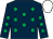 Dark blue, emerald green spots, white cap (Mrs Rhona McNamara)