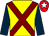 Yellow, maroon cross sashes, dark blue sleeves, red cap, white star (On The Green Syndicate)