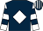 Dark blue, white diamond, white & dark blue hooped sleeves, dark blue & white striped cap (Rising Sun Partnership)