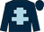 Dark blue, light blue cross of lorraine, dark blue cap (C K Johnson)