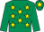 Emerald green, yellow stars, emerald green sleeves, yellow star on cap (Peaky Blinders Syndicate)