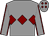 Grey, maroon triple diamond & seams on sleeves, grey cap, maroon diamonds (Mrs E Queally)