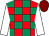 Red & emerald green check, white sleeves, maroon cap (Charles Flattery)