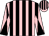 Pink and black stripes, diabolo on sleeves (Mrs Angela Tincknell)