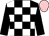 Black and white check, black sleeves, pink cap (Dark Horse Racing Ltd)