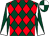 Dark green and red diamonds, dark green and white diabolo on sleeves, quartered cap (Mr A Phillips & Mrs N Sperling)