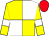 YELLOW and WHITE (quartered), YELLOW sleeves, WHITE armlets, RED cap (Ontoawinner And B Keatley)