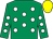 Emerald green, white spots, yellow cap (Mrs Angela Clark)