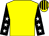 Yellow, black sleeves, white stars, yellow and black striped cap (Mr Edward Cassie)