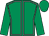 Emerald green, grey seams, emerald green sleeves and cap (Jean Matterson & J Douglas Miller)