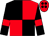 Black and red (quartered), black sleeves, red armlets, red cap, black spots (Hanbury And Fretwell)