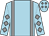 Light blue, grey braces, grey diamonds on sleeves, light blue cap, grey diamonds (Annus Mirabilis Syndicate)