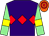 Purple, red triple diamond, light green sleeves, yellow armlet, orange & red hooped cap (Blessmefatherihave Syndicate)