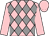 Pink & grey diamonds, pink sleeves & cap (T Egan)