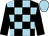 Black and light blue check, black sleeves, light blue cap (Lady Cobham And Dauntsey Park)