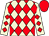 Beige and red diamonds, red cap (Fortnum Racing)