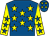 Royal blue, yellow stars, yellow sleeves, royal blue stars (Mr S L Edwards)