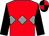 Red, grey triple diamond, black sleeves, black and red quartered cap (Border Eagles)