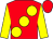 Red, large yellow spots and sleeves (Boom Racing)