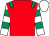 Red, emerald green epaulets, white and emerald green hooped sleeves, white cap (Mr Patrick Joseph McCartan)