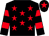 Black, red stars, hooped sleeves and star on cap (The Explorers)
