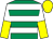 Emerald green, white hoops, white and yellow halved sleeves, yellow cap (Kenny & Laura Haughey)
