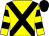 Yellow, black cross belts, hooped sleeves, black cap (The Whisperers And Partner)