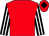 Red, black and white striped sleeves, red cap, black diamond (Langdale Bloodstock)
