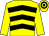 Yellow, black chevrons, yellow sleeves, hooped cap (Mr G S Brown)
