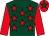 Dark green, red stars and sleeves, red cap, dark green star (Bowen & Nicol)