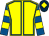 Yellow, royal blue seams, royal blue and yellow hooped sleeves, dark blue cap, yellow diamond (The Jackson 8)